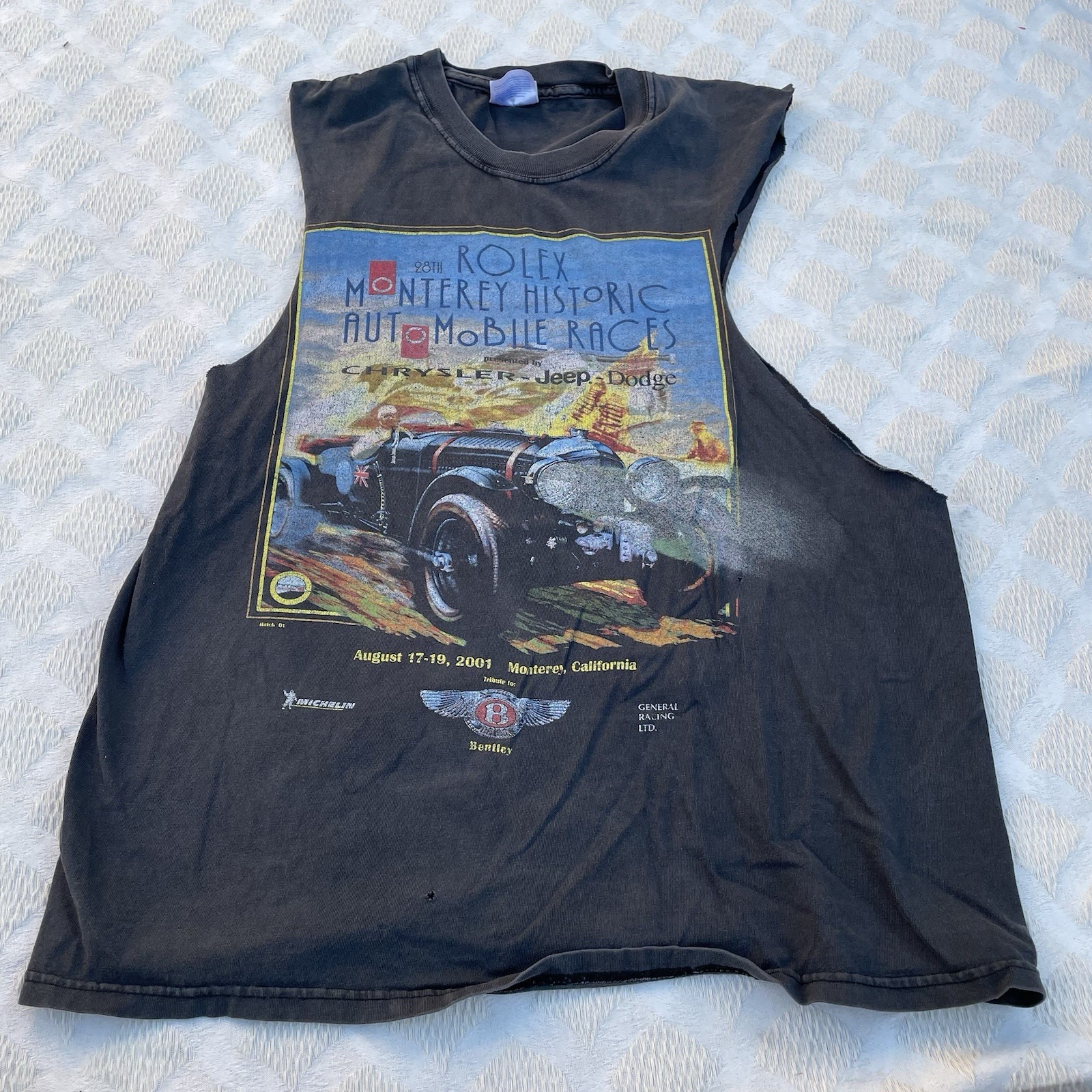 Mens 2001 28th Annual Rolex Monterey Historic Automobile Car Races Shirt Large